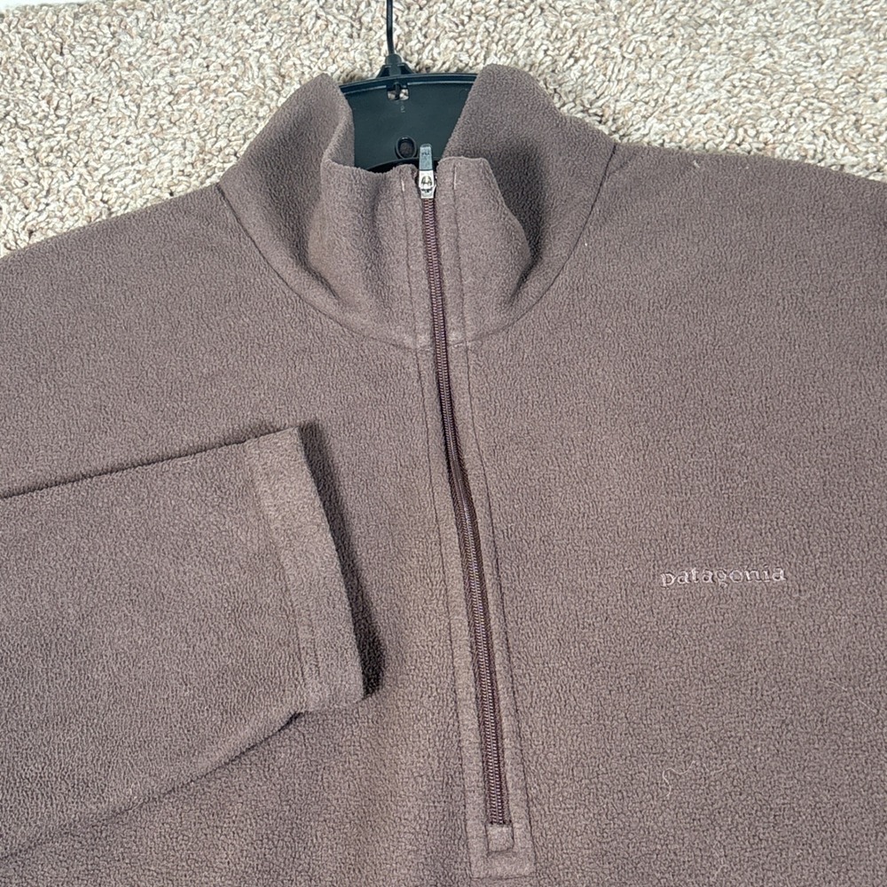 Patagonia Mens Synchilla Fleece Quarter Zip Pullover Brown Medium 19110